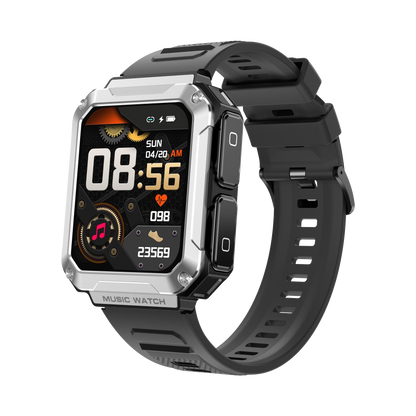 ST93 2-in-1 Dagnet Smartwatch with Bluetooth earbuds 1.96-inch Full Touch Screen; IP67 Waterproof- Unisex