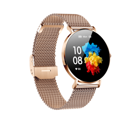 Dagnet ST08 Smartwatch 1.3-Inch Full Touch Screen Gold Side View